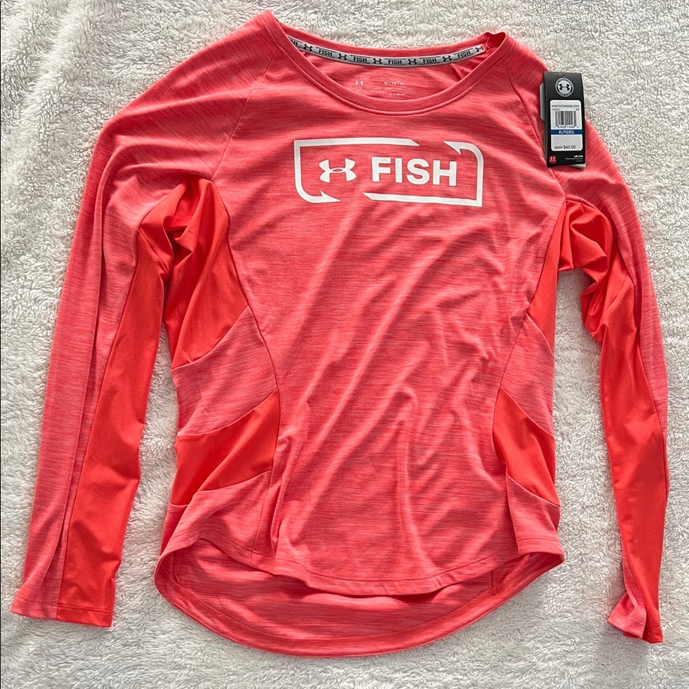 Under Armour Women's Bright Coral Long Sleeve Tee